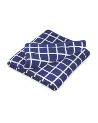 Check Navy Bath Sheet
