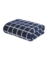 Check Navy Bath Towel