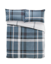 Check Printed King Duvet Set