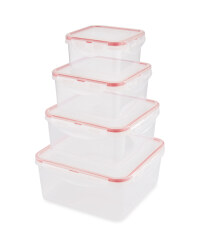 Christmas Clip Lid Storage Square - Red