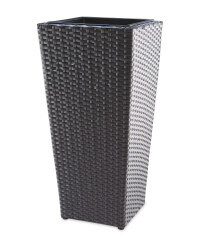 Conic Rattan Effect Planter - Grey