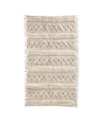 Cream Diamond Textured Rug