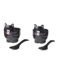 Crofton Black Cat Egg Cup Set