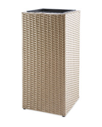 Cubic Rattan Effect Planter - Beige