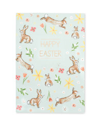 Bunny & Flowers Happy Easter Card