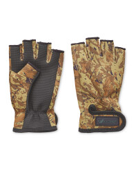 Fingerless Camo Fishing Gloves