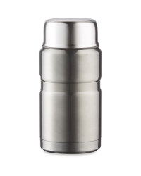 Food Flask With Foldable Spoon - Grey
