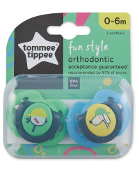 Fun Soothers 0-6 Months 2 Pack - Blue/Green
