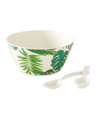 Green Leaf Bamboo Salad Bowl