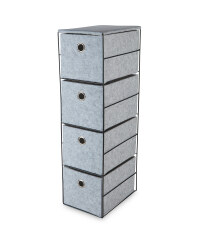 Grey 4 Drawer Fabric Storage Unit