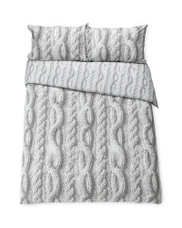 Grey Knit Look Superking Duvet Set