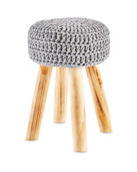 Grey Knitted Stool