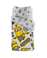 Grey Minions Single Duvet Set