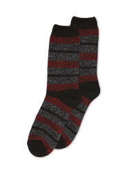 Mens Heat For Your Feet Socks - Black/Red