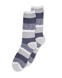 Mens Heat For Your Feet Socks - Navy/Grey