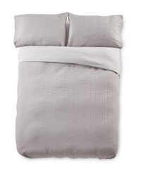 King Grey Stripe Cotton Duvet Set