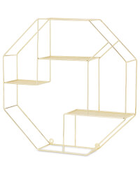 Kirkton House Hexagon Wire Shelf - Gold