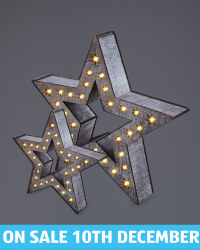 Kirkton House Wooden Stars 2 Pack - Rustic Brown