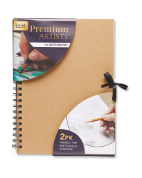 Kraft A4 Ringbound Sketchbook 2 Pack