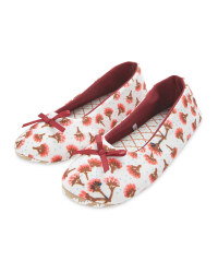 Ladies' Floral Ballerina Slippers