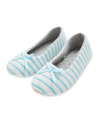 Ladies' Stripe Ballerina Slippers