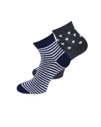 Ladies' Blue Ankle Socks 2 Pack