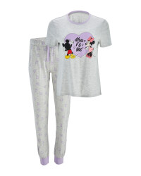 Grey & Lilac Mickey & Minnie Pyjamas