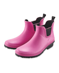 Ladies' Pink Ankle Wellingtons