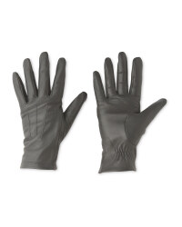 Ladies' 3 Point Leather Gloves - Grey