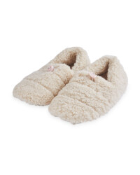 Ladies' Beige Teddy Bear Slippers