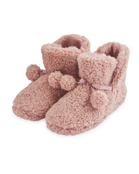 Ladies' Rose Teddy Bear Slippers