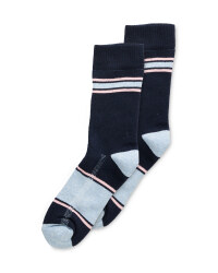 Ladies' Navy/Pastel Thermal Socks