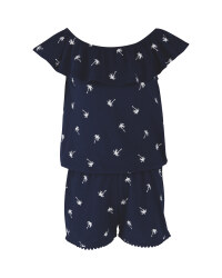 Lily & Dan Girl's Blue Jumpsuit