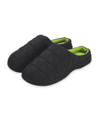 Men's Black Padded Slippers