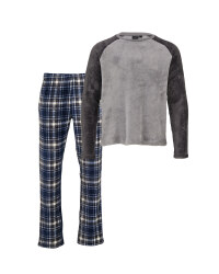 Men's Grey & Blue Loungewear Set