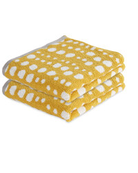 Mustard Spot Hand Towels 2 Pack