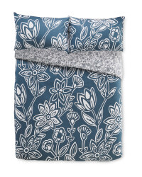Outline Floral Print King Duvet Set