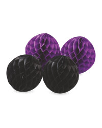 Purple & Black Decorations 4 Pack