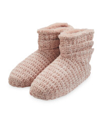 Ladies' Rose Knitted Slipper Boots