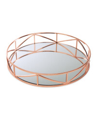 Round Rose Gold Drinks Tray