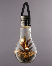 Solar Glass Bulb With Faux Succulent