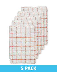 Orange Terry Tea Towels 5 Pack