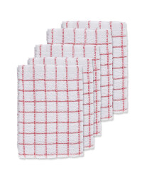 Red Terry Tea Towels 5 Pack
