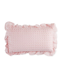Pink Waffle Frill Cushion