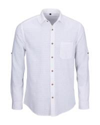 Men's White Linen Blend Shirt