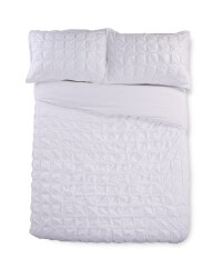 White Pleat Super King Duvet Set