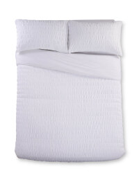 White Stripe King Duvet Set