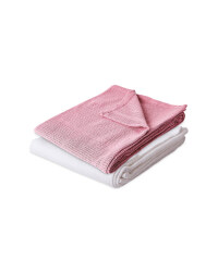 White/Pink Cellular Blanket 2 Pack