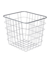 Wire File Storage Basket - Grey