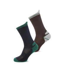 Work Socks 2 Pack Green/Brown